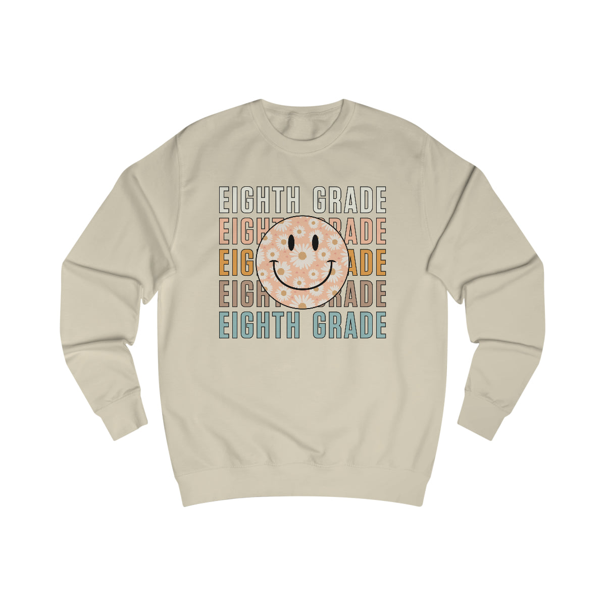 8th Grade Warm Colors Smiley Face Unisex Heavy Blend™ Crewneck Sweatshirt