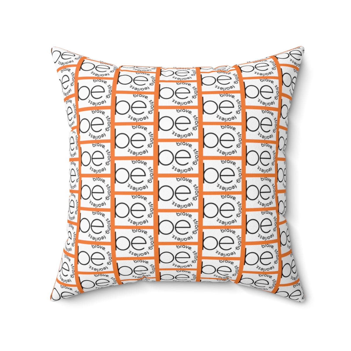 Orange BE ORIGINAL Pattern Spun Polyester Square Pillow