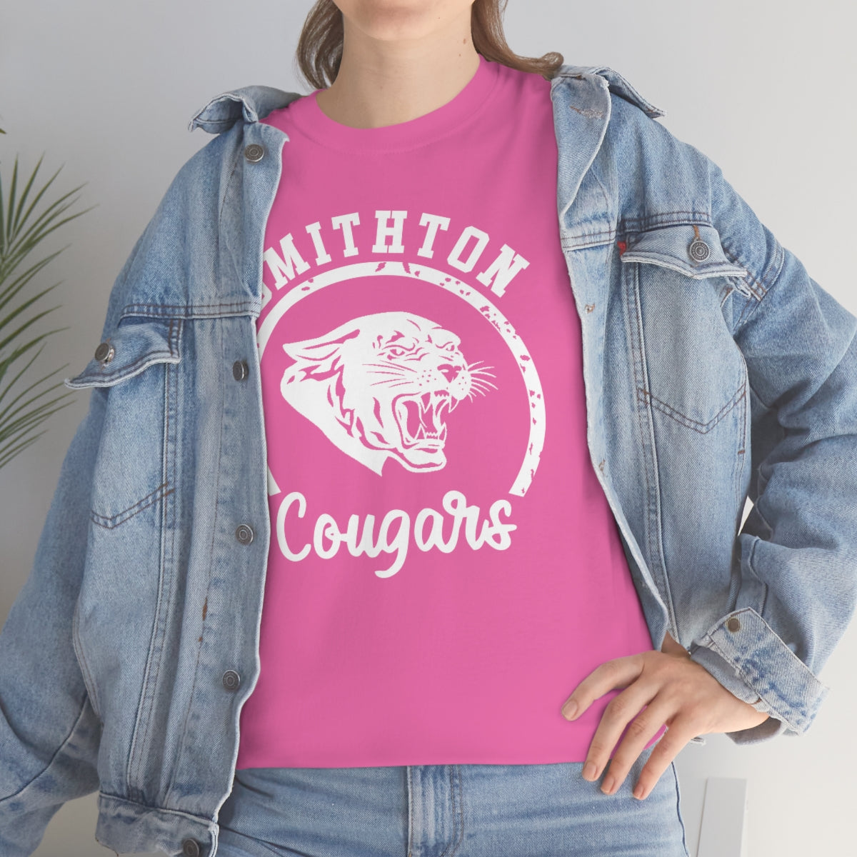 Smithton Cougars - White Imprint Unisex Heavy Cotton Tee
