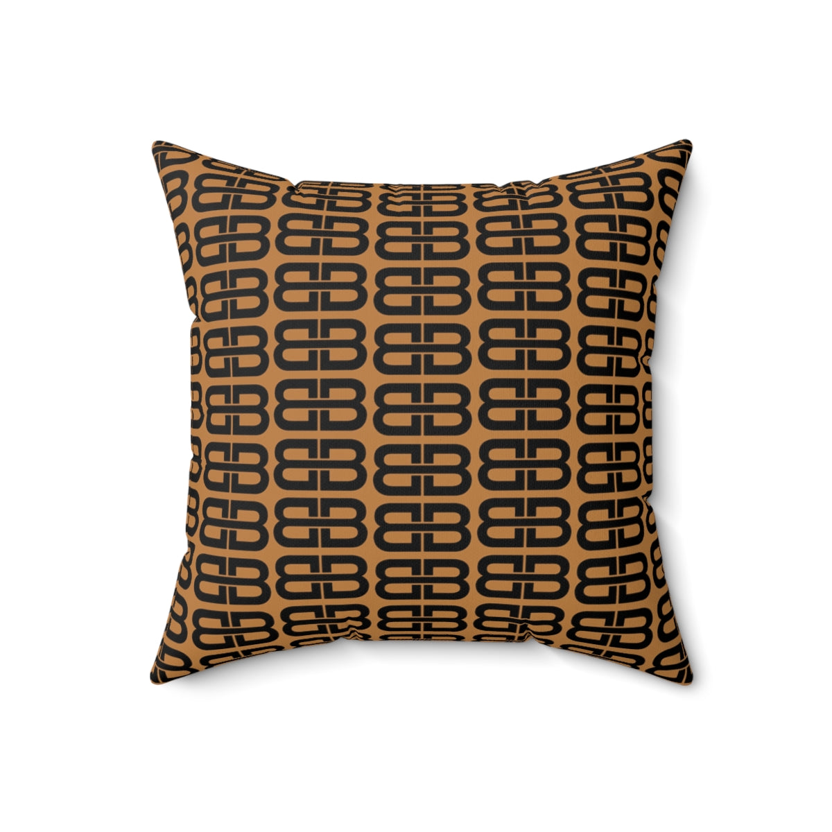 Light Brown Bhava Brand Pattern Square Pillow
