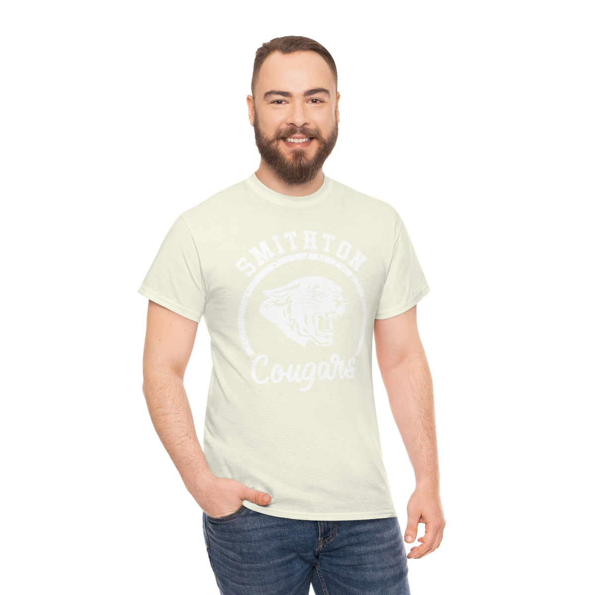 Smithton Cougars - White Imprint Unisex Heavy Cotton Tee