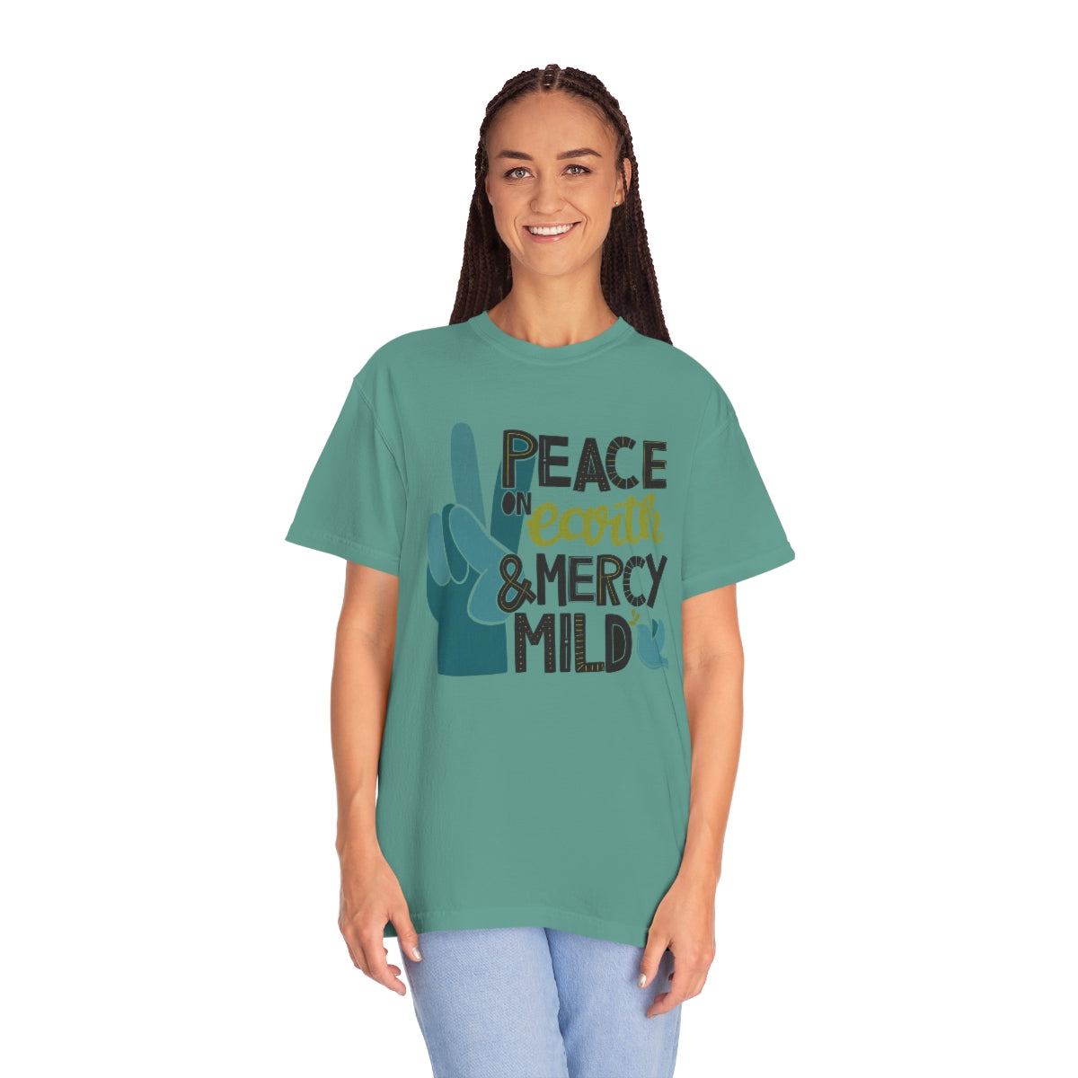 Peace on Earth and Mercy Mild Unisex Garment-Dyed Comfort Colors PREMIUM T-shirt