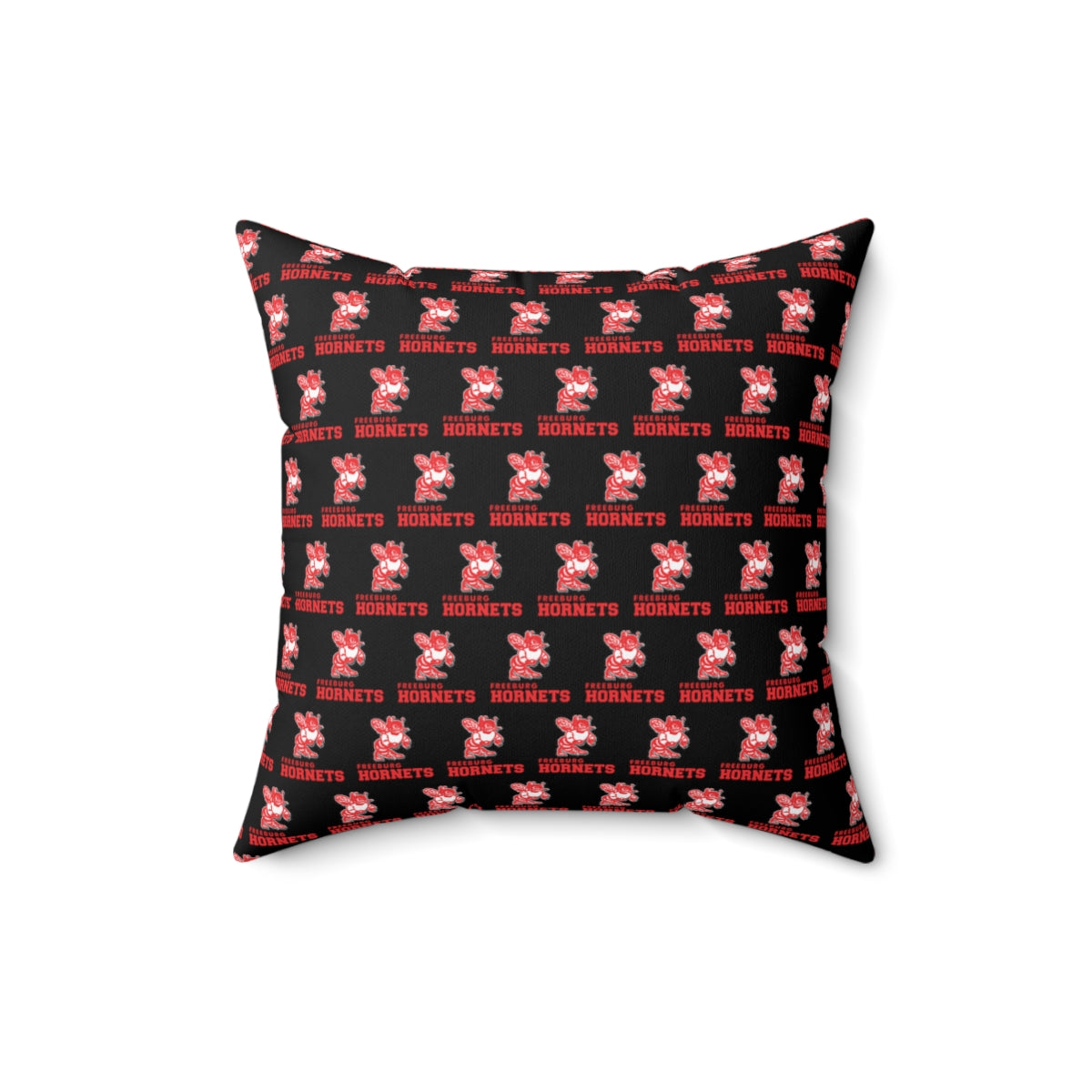 Black Freeburg Hornets Spun Polyester Square Pillow