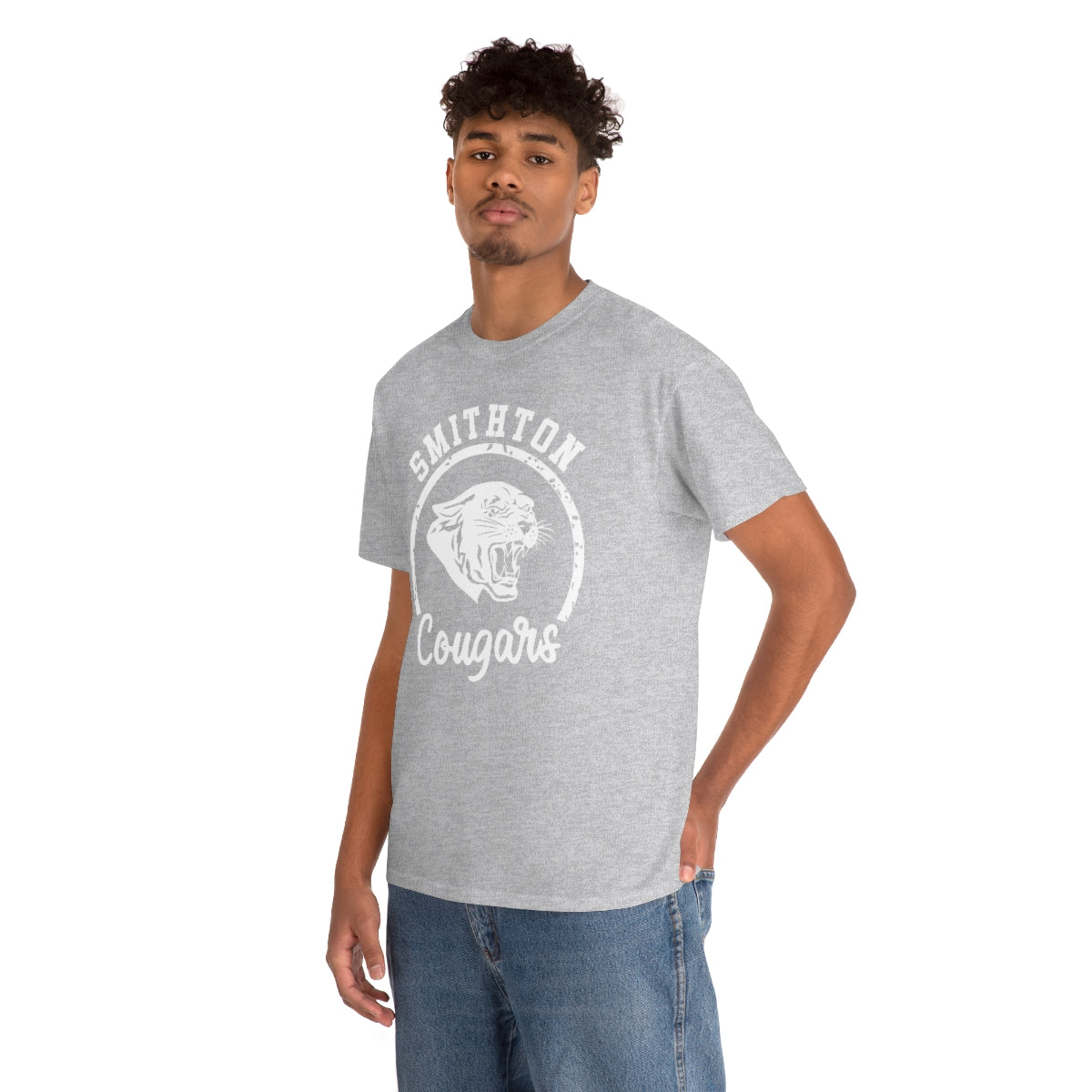 Smithton Cougars - White Imprint Unisex Heavy Cotton Tee