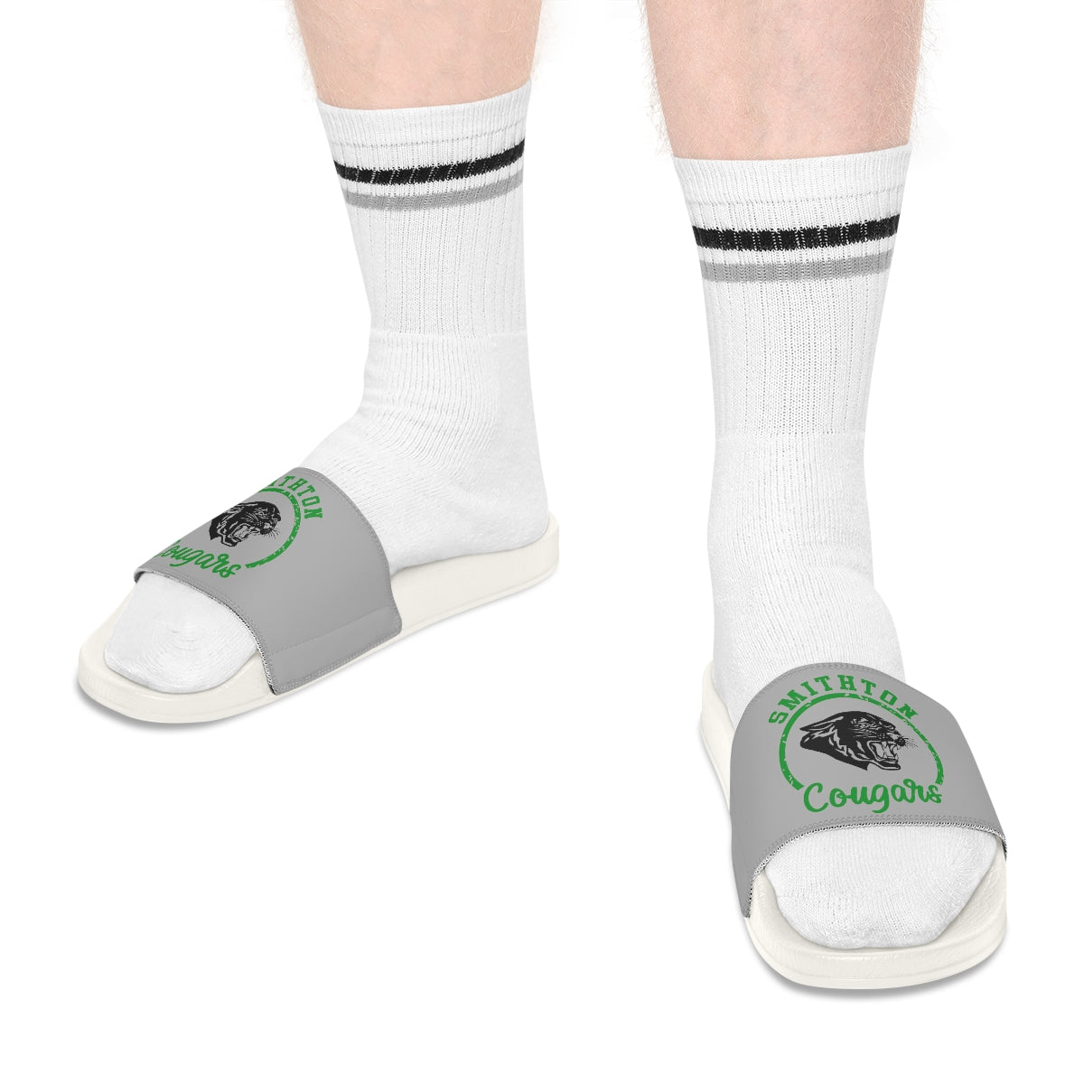 Gray Smithton Cougars Men's Slide Sandals