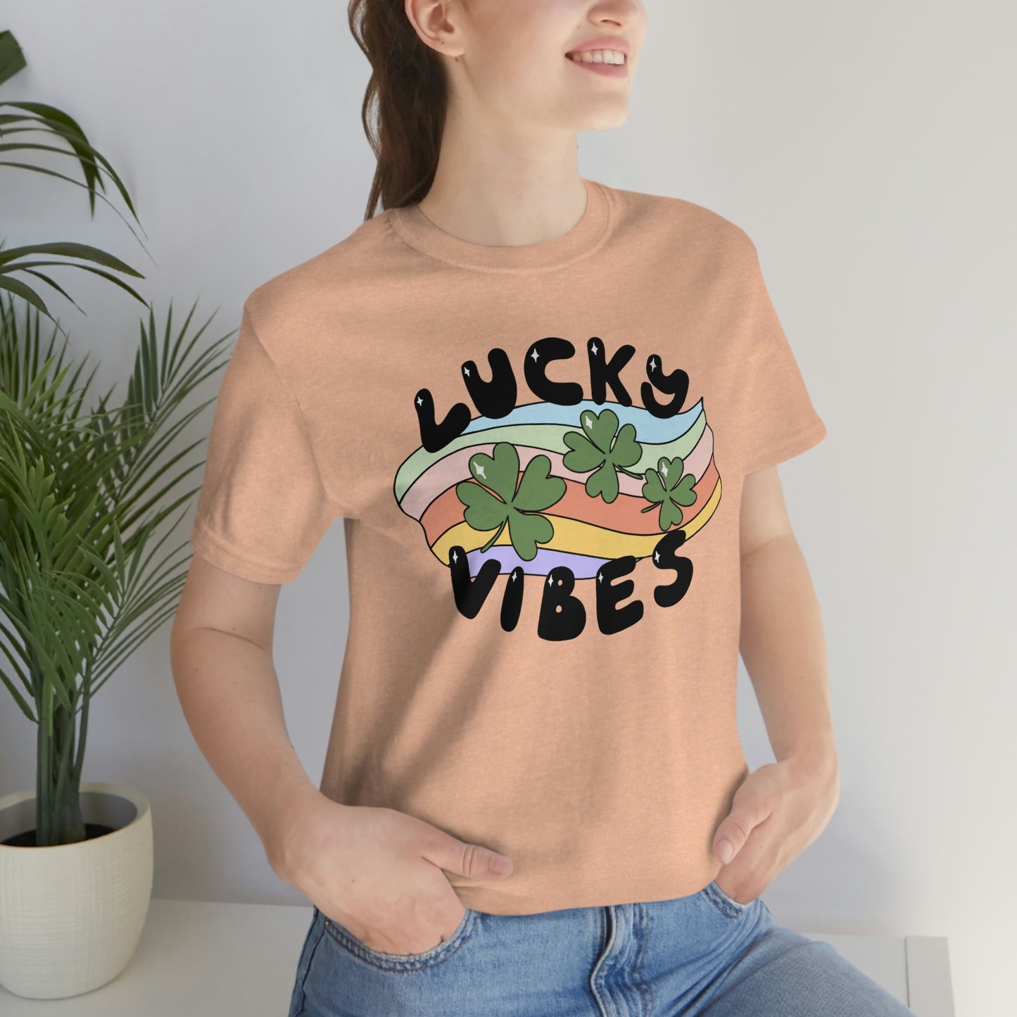 St. Patrick's Day "Lucky Vibes" Unisex Jersey Short Sleeve Tee