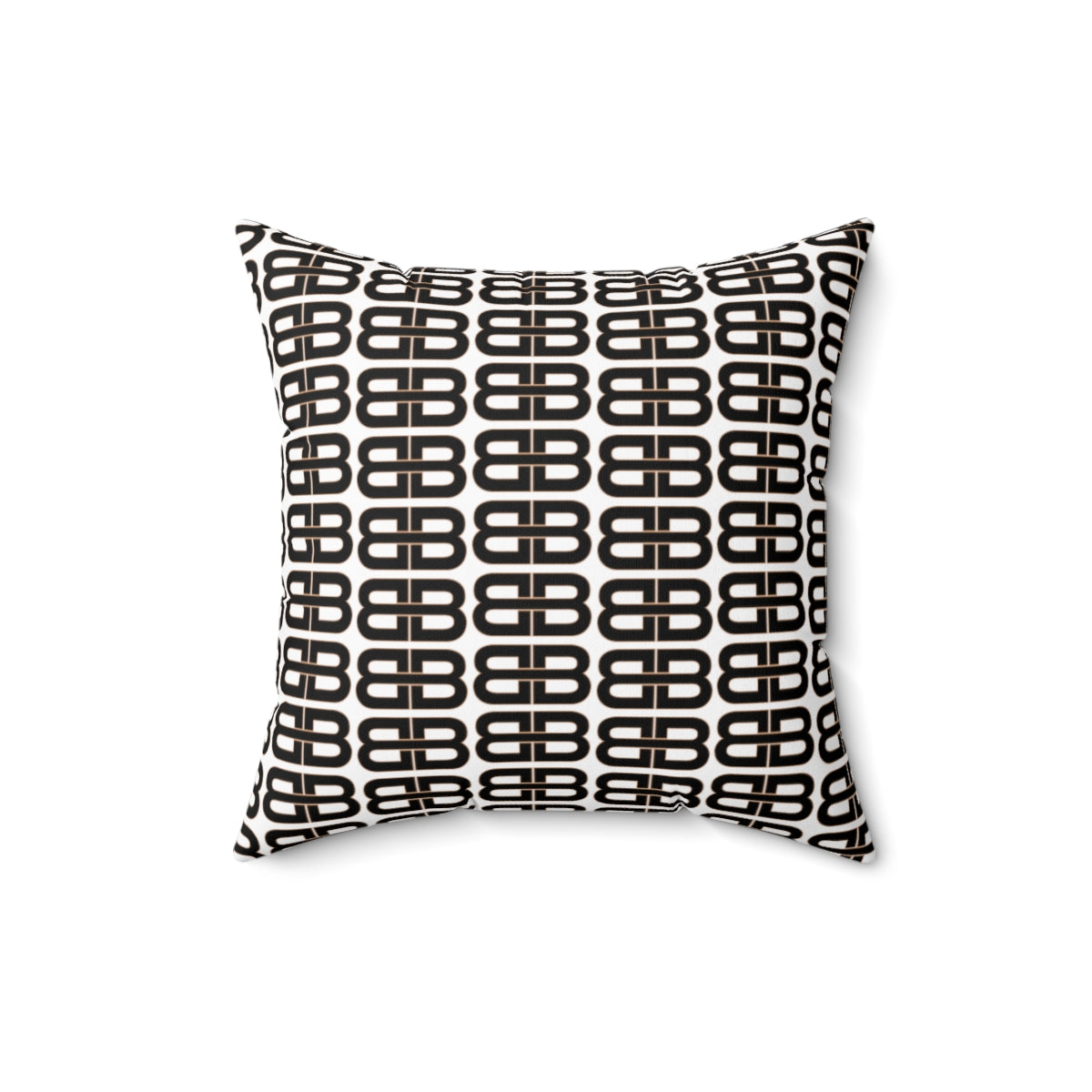 White Bhava Brand Pattern Square Pillow
