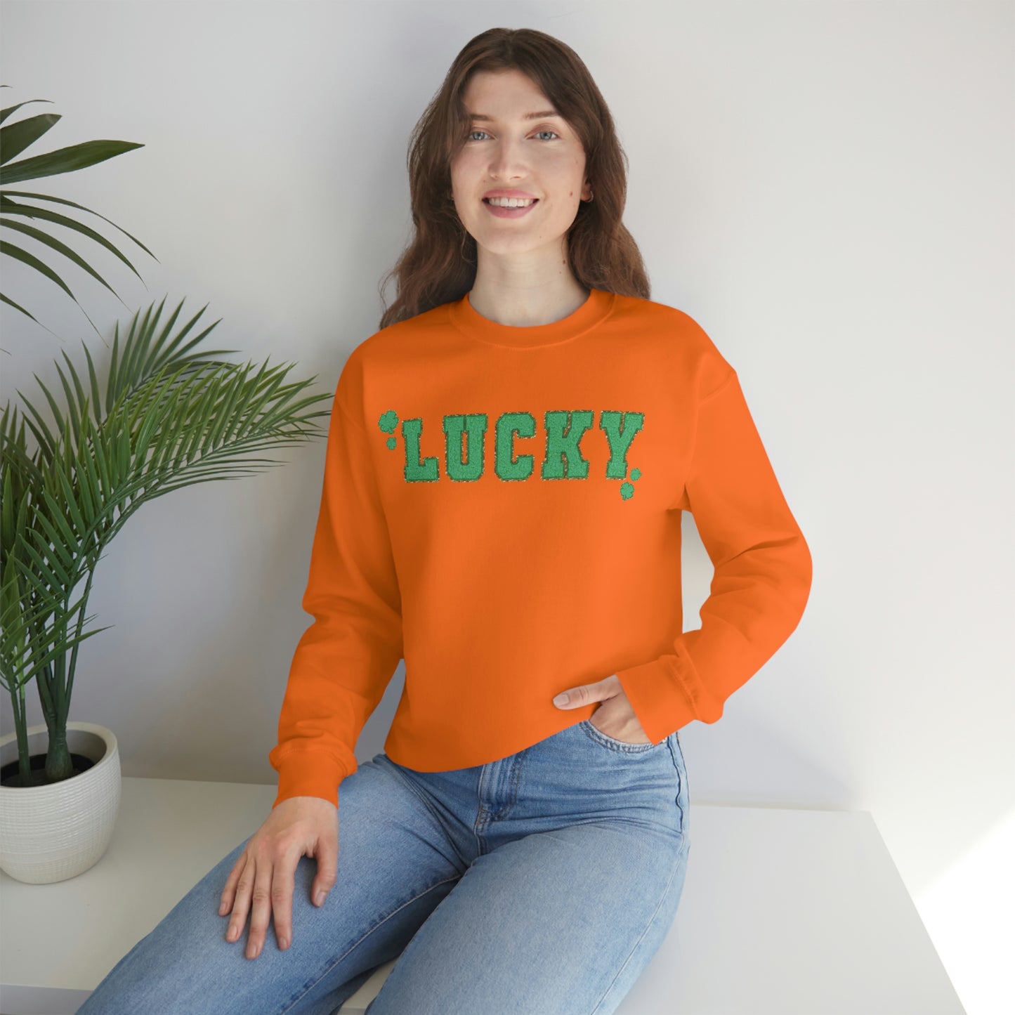 St. Patrick's Day "Lucky" Design Unisex Heavy Blend Crewneck Sweatshirt