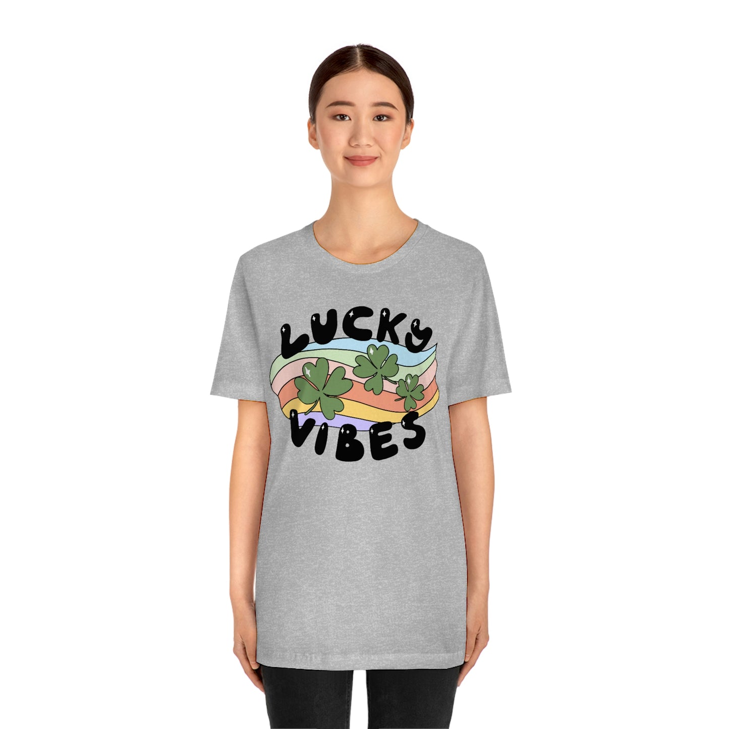 St. Patrick's Day "Lucky Vibes" Unisex Jersey Short Sleeve Tee
