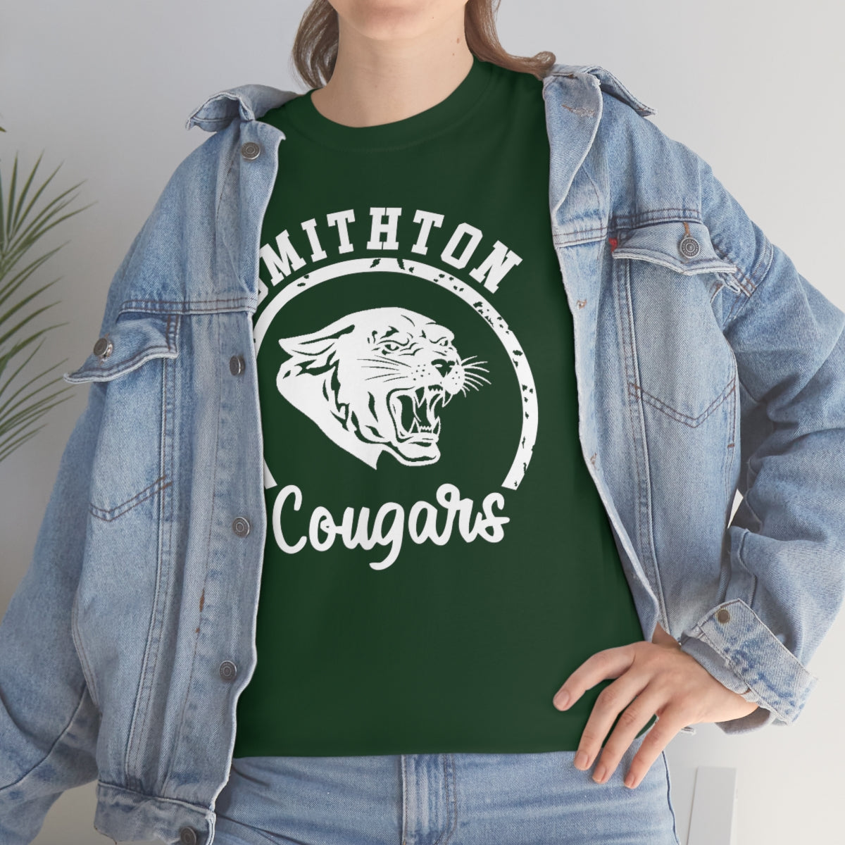 Smithton Cougars - White Imprint Unisex Heavy Cotton Tee