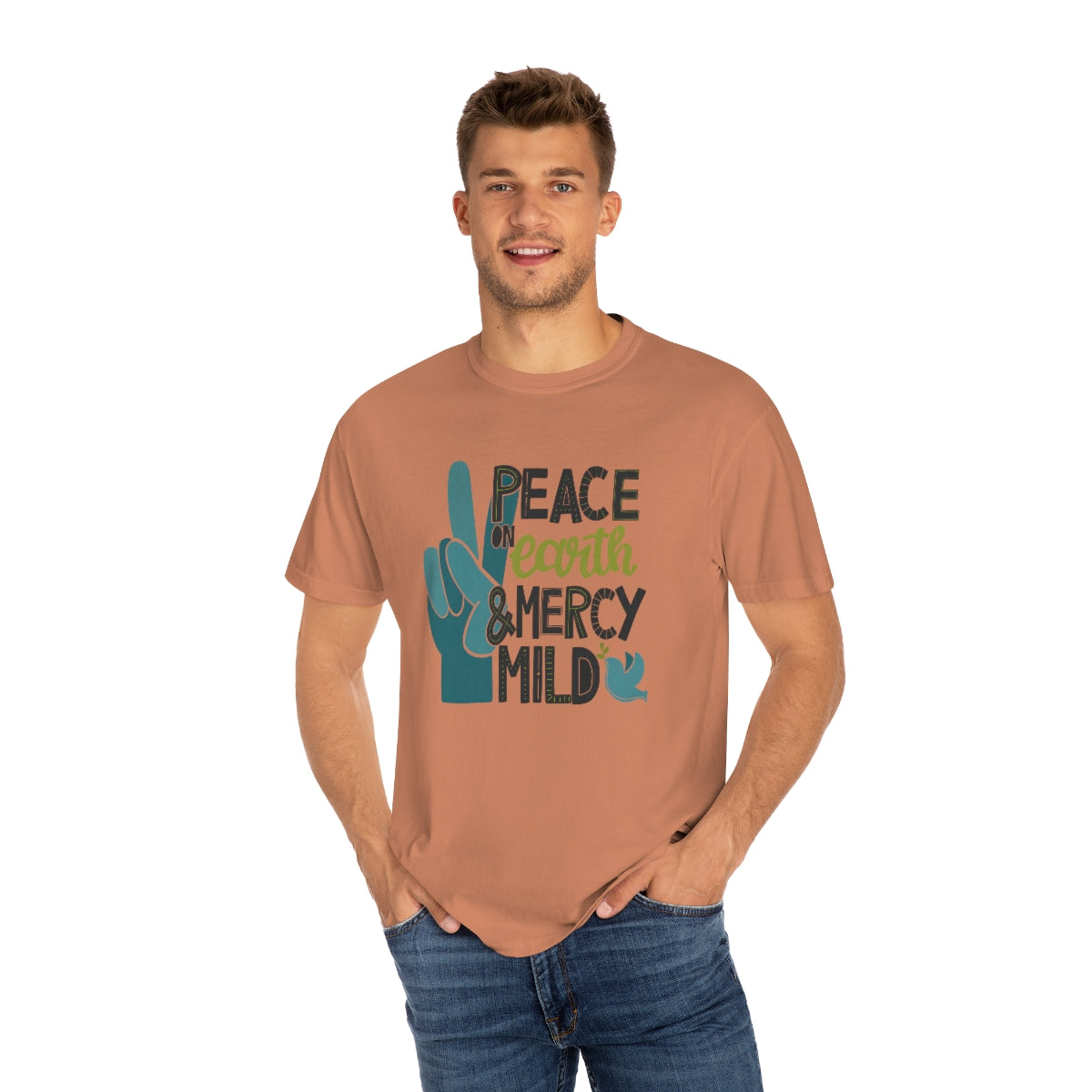Peace on Earth and Mercy Mild Unisex Garment-Dyed Comfort Colors PREMIUM T-shirt