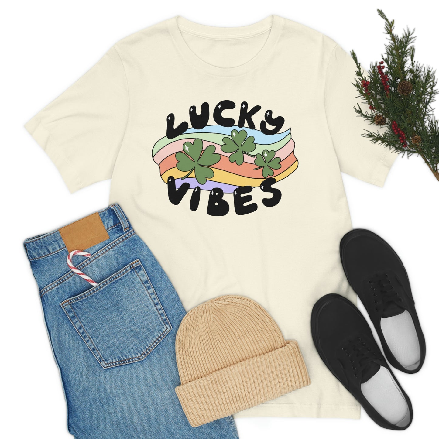 St. Patrick's Day "Lucky Vibes" Unisex Jersey Short Sleeve Tee