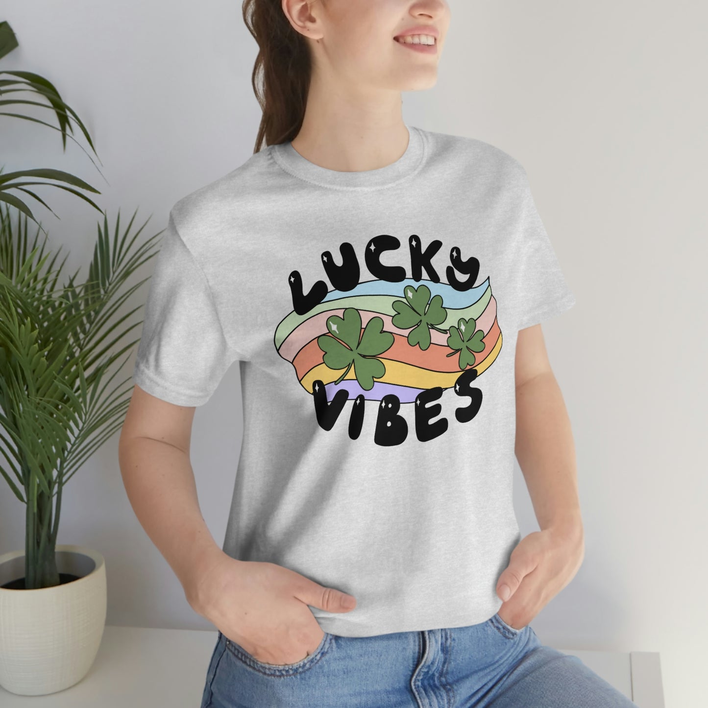 St. Patrick's Day "Lucky Vibes" Unisex Jersey Short Sleeve Tee