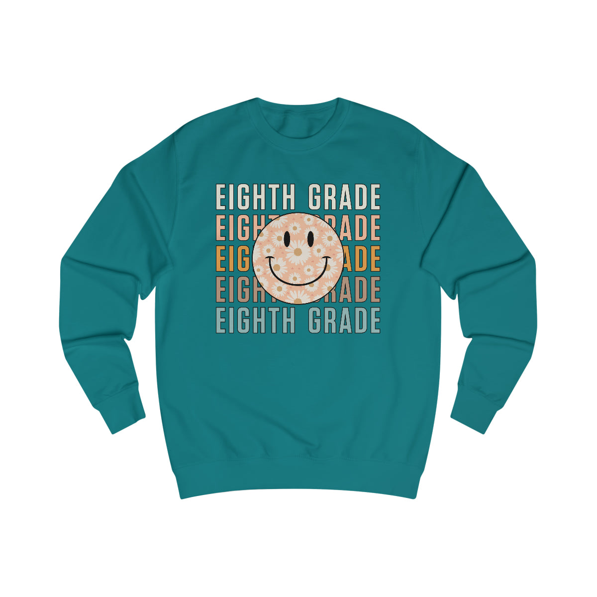8th Grade Warm Colors Smiley Face Unisex Heavy Blend™ Crewneck Sweatshirt
