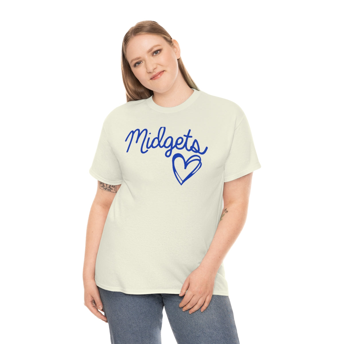 Midget Blue Heart Unisex Heavy Cotton Tee