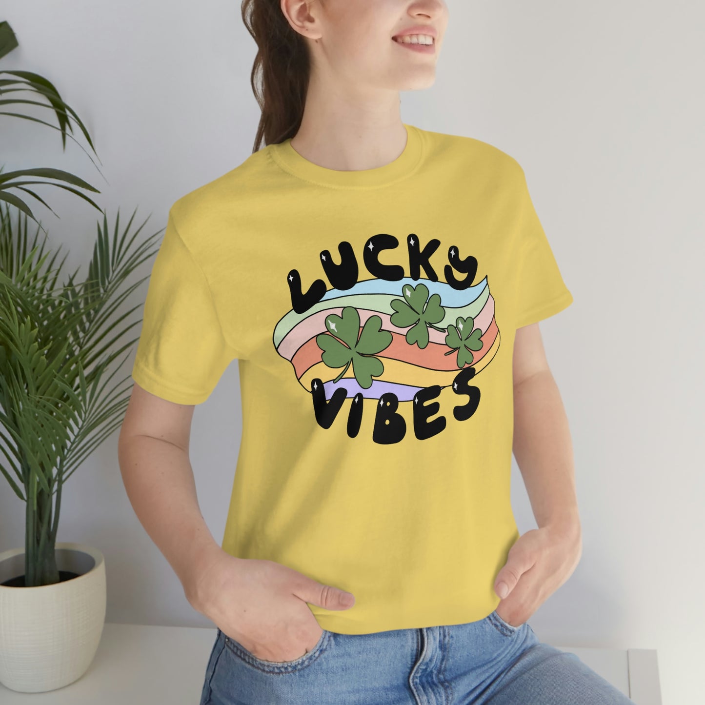 St. Patrick's Day "Lucky Vibes" Unisex Jersey Short Sleeve Tee