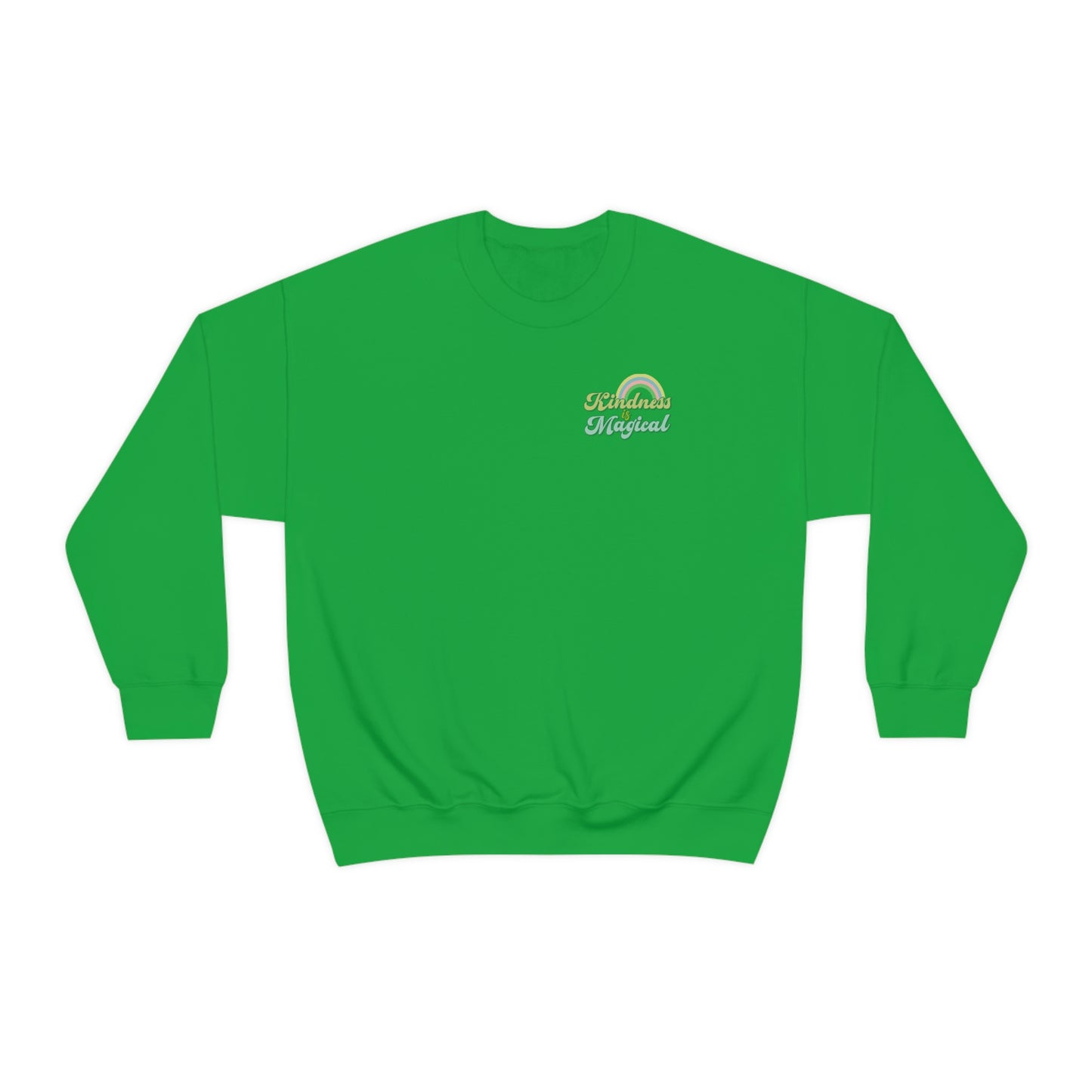 St. Patrick's Day "Kindness is Magical" Front and Back Design Unisex Heavy Blend Crewneck Sweatshirt
