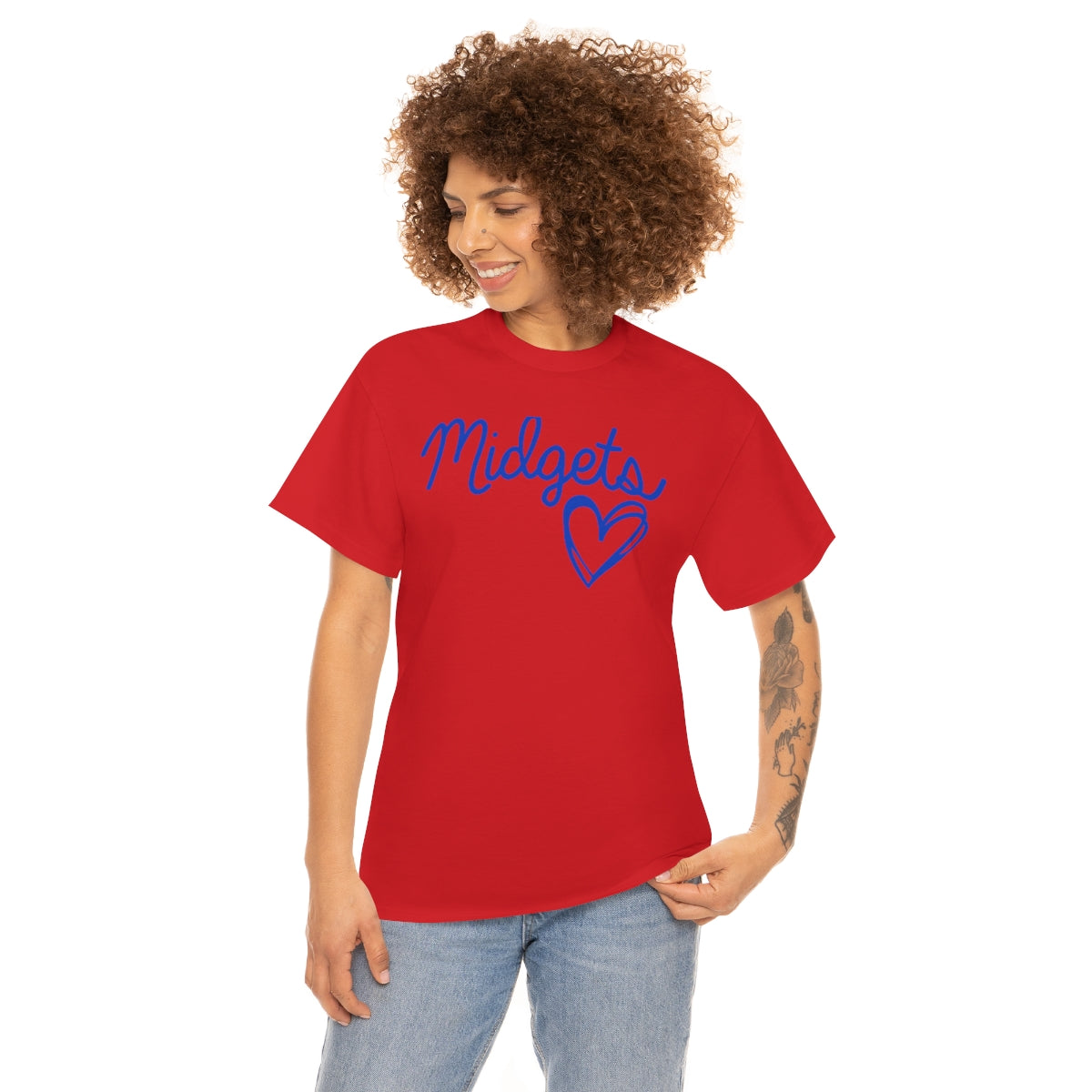 Midget Blue Heart Unisex Heavy Cotton Tee