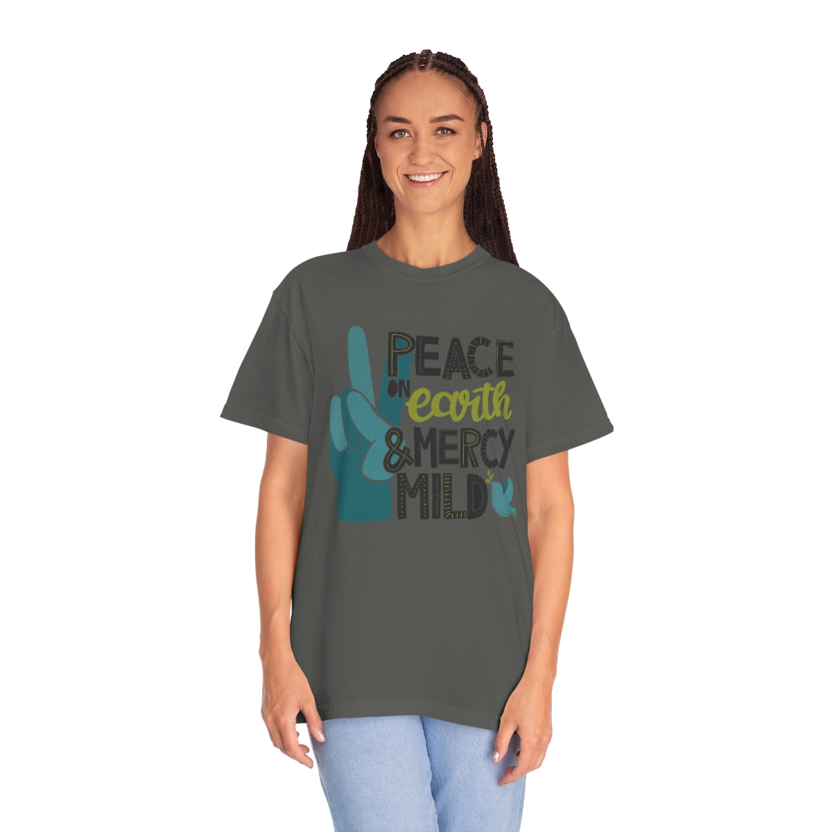 Peace on Earth and Mercy Mild Unisex Garment-Dyed Comfort Colors PREMIUM T-shirt