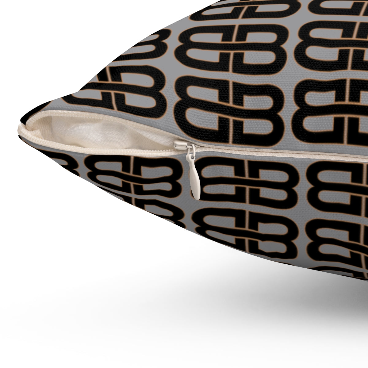 Gray Bhava Brand Pattern Square Pillow
