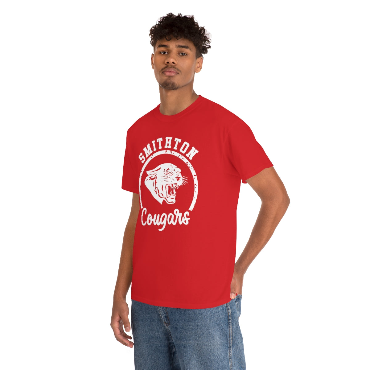 Smithton Cougars - White Imprint Unisex Heavy Cotton Tee