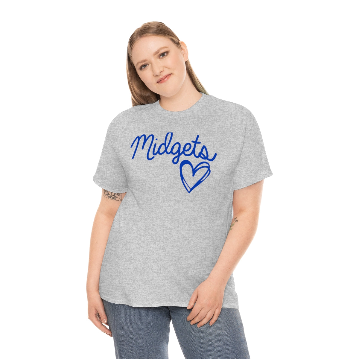 Midget Blue Heart Unisex Heavy Cotton Tee