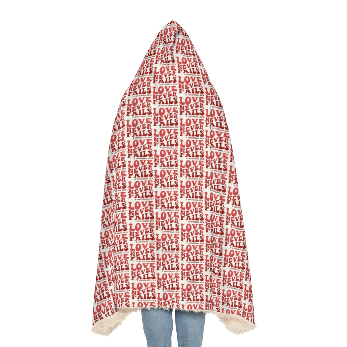 White "Love Never Fails" Snuggle Blanket