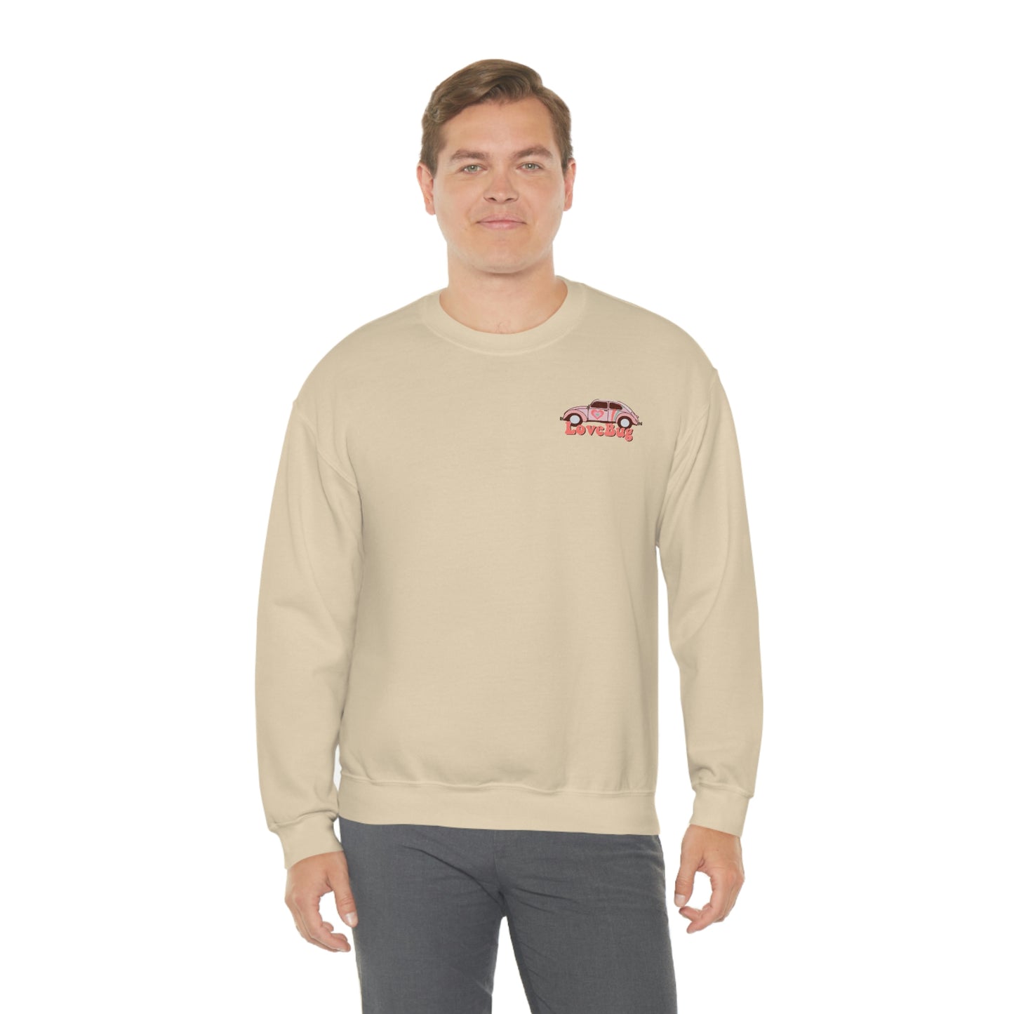 Front and Back Image "Lovebug" Unisex Heavy Blend™ Crewneck Sweatshirt