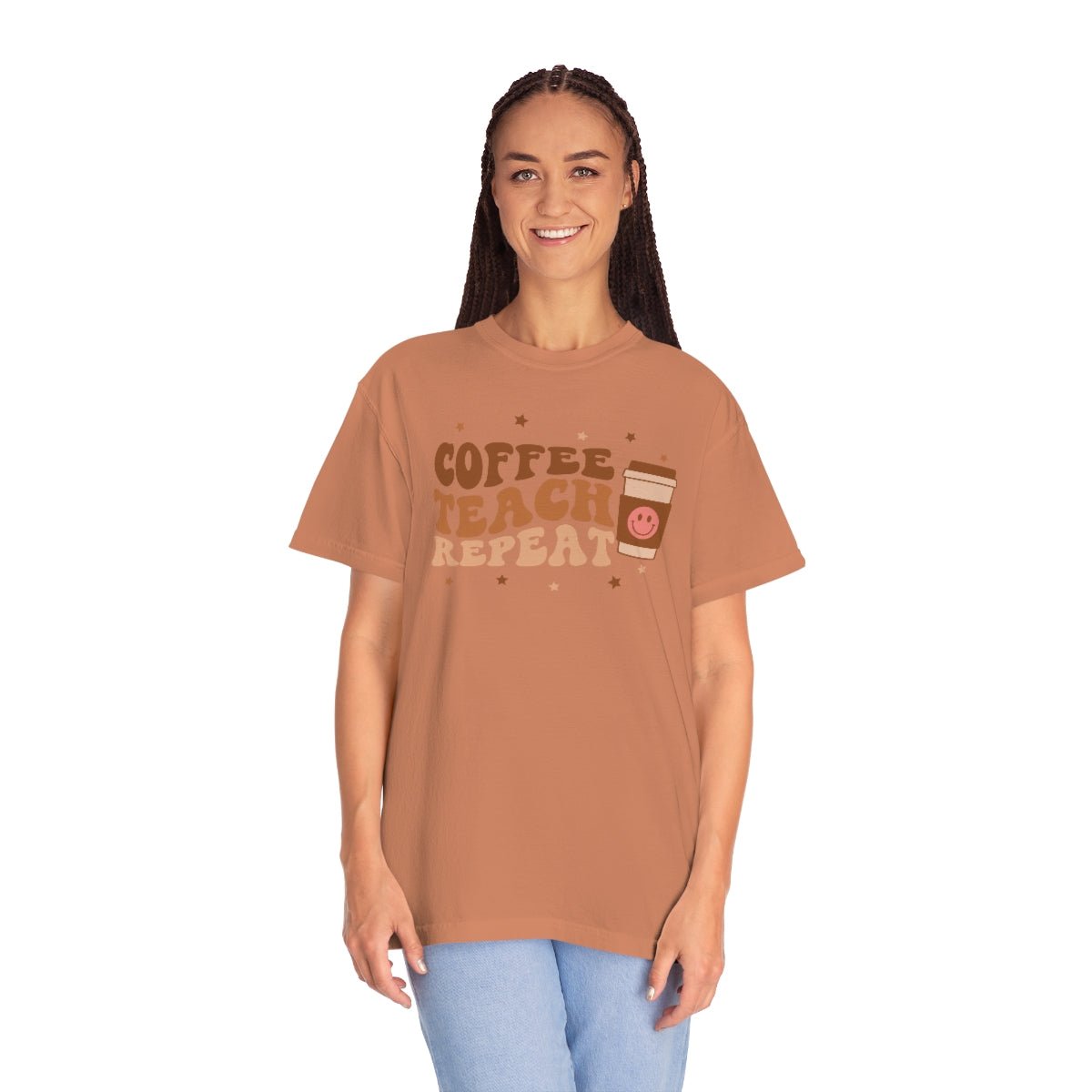 Coffee Teach Repeat Unisex Garment-Dyed Comfort Colors PREMIUM T-shirt