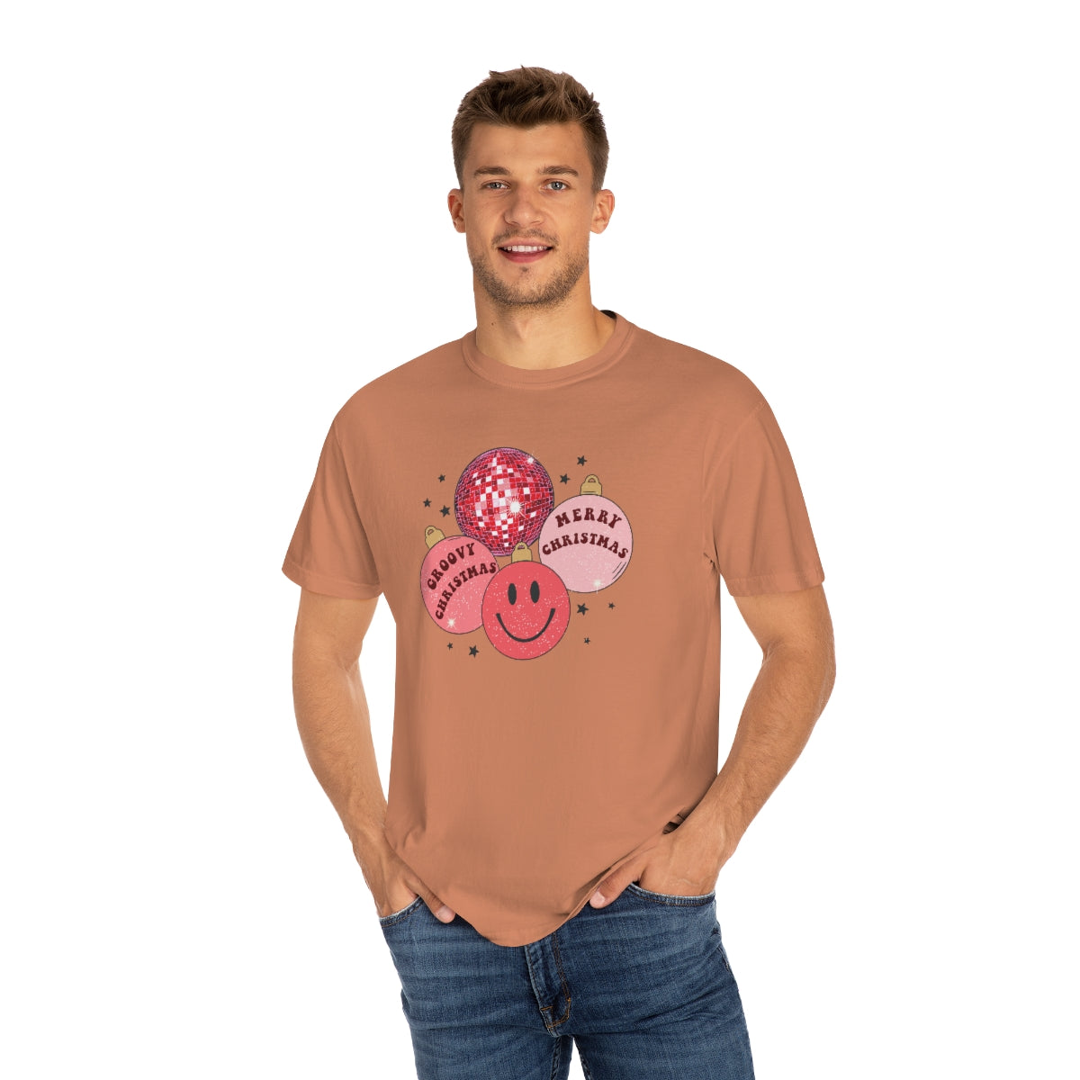 Groovy Christmas Unisex Garment-Dyed Comfort Colors PREMIUM T-shirt