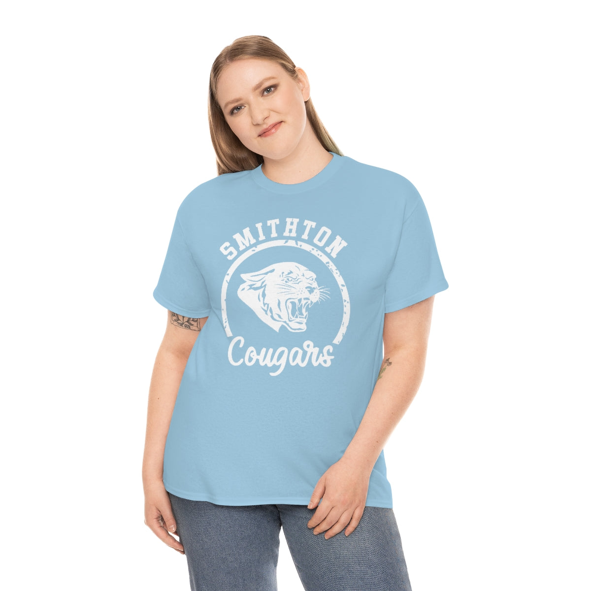 Smithton Cougars - White Imprint Unisex Heavy Cotton Tee