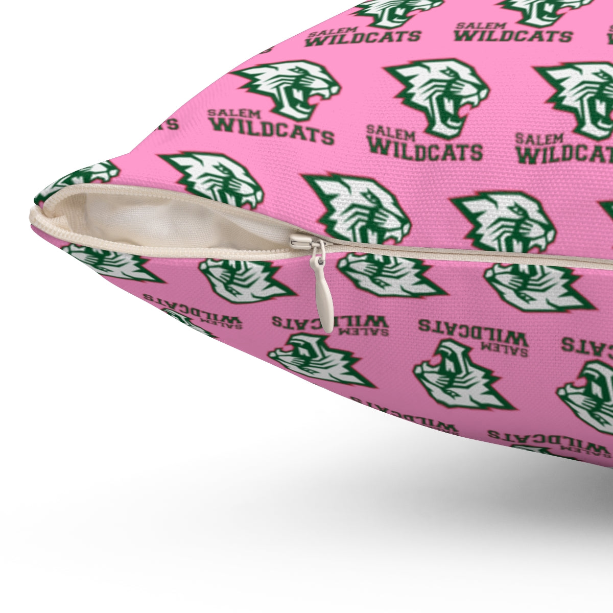 Pink Salem Wildcats Spun Polyester Square Pillow