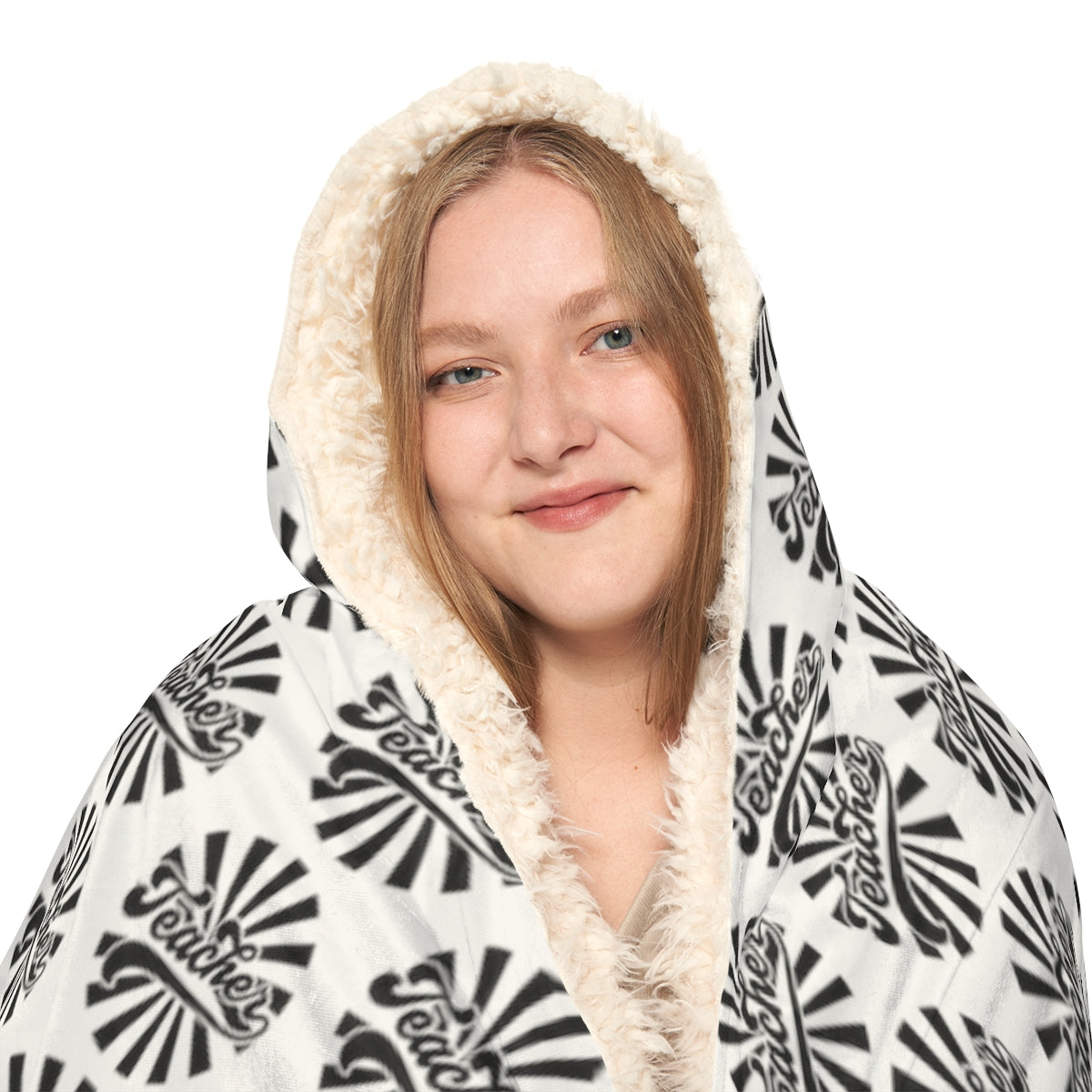 White " Teacher" Snuggle Blanket