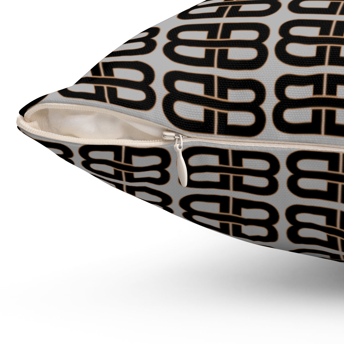 Light Gray Bhava Brand Pattern Square Pillow