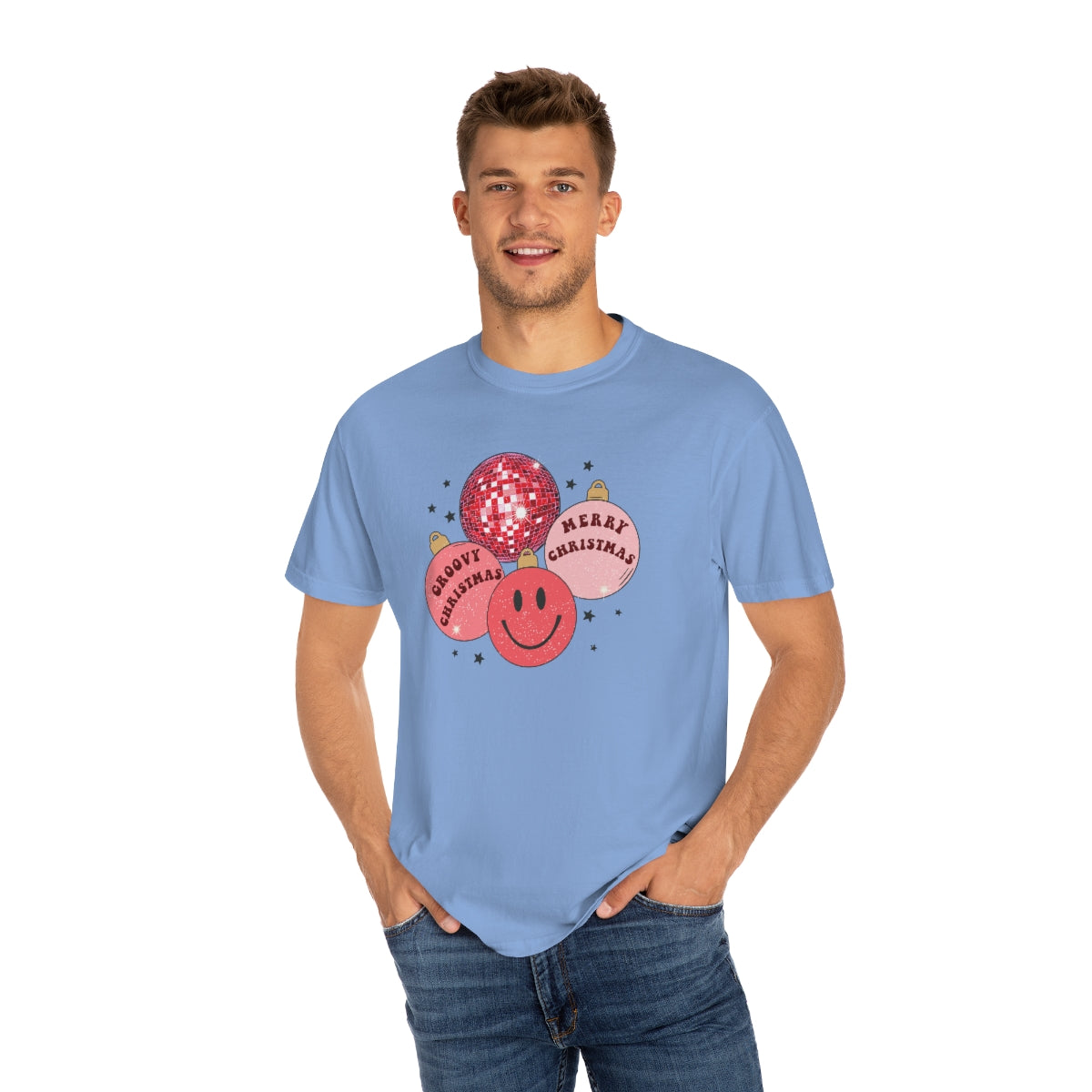 Groovy Christmas Unisex Garment-Dyed Comfort Colors PREMIUM T-shirt
