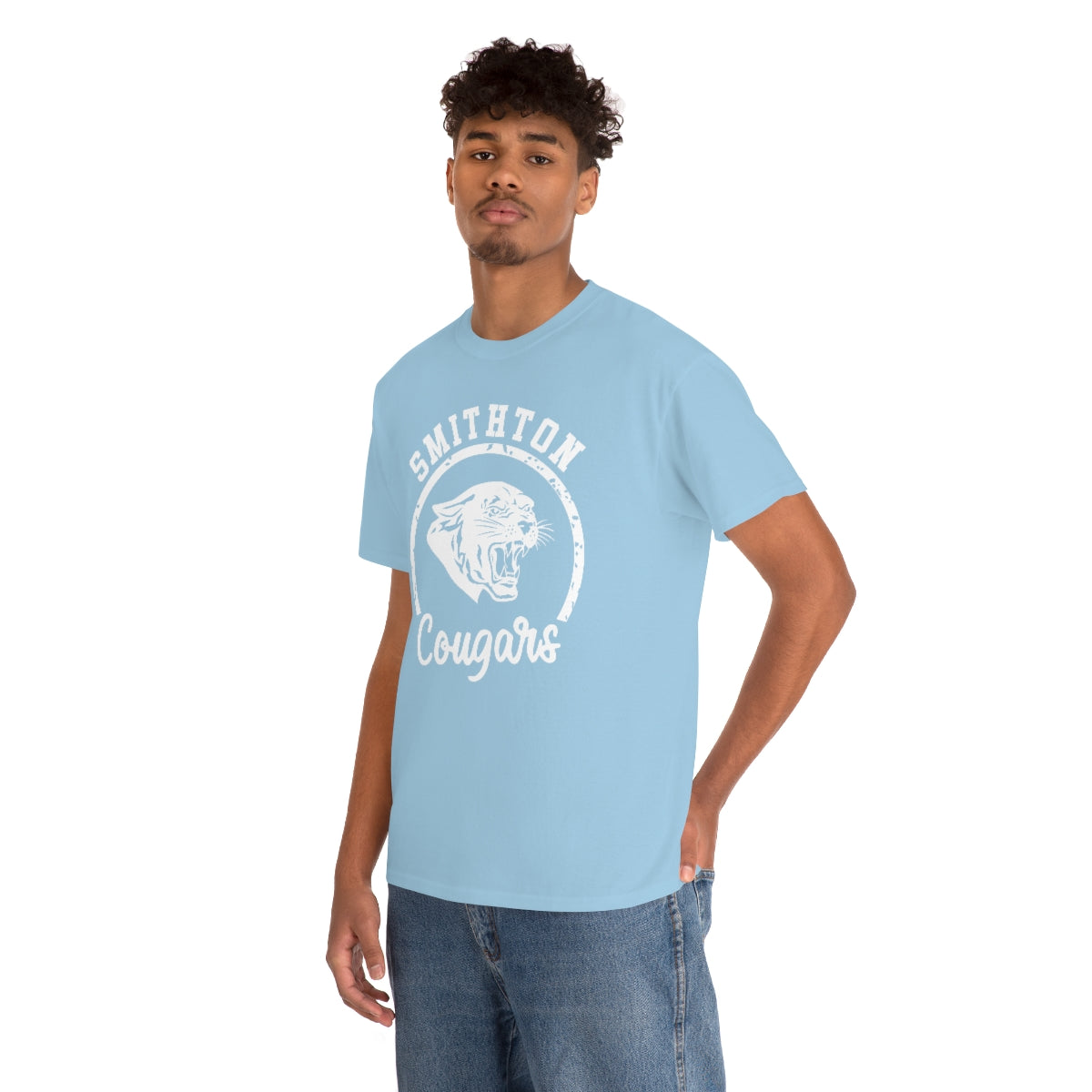 Smithton Cougars - White Imprint Unisex Heavy Cotton Tee
