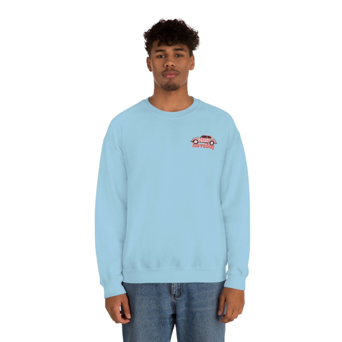 Front and Back Image "Lovebug" Unisex Heavy Blend™ Crewneck Sweatshirt