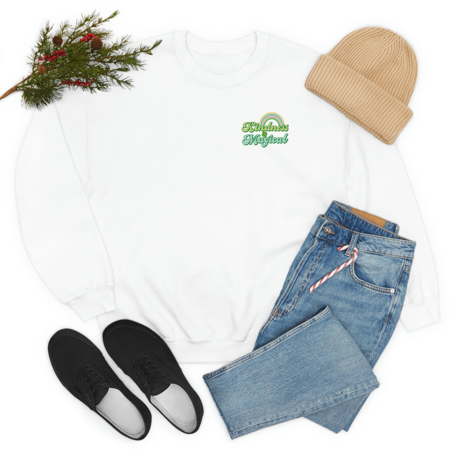 St. Patrick's Day "Kindness is Magical" Front and Back Design Unisex Heavy Blend Crewneck Sweatshirt