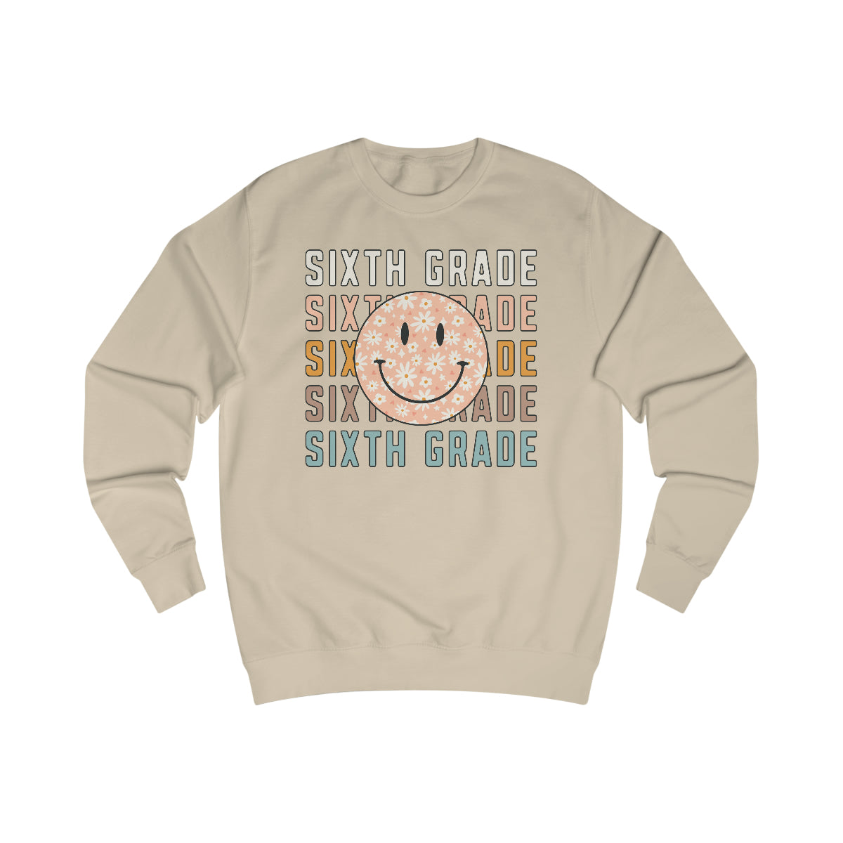 6th Grade Warm Colors Smiley Face Unisex Heavy Blend™ Crewneck Sweatshirt