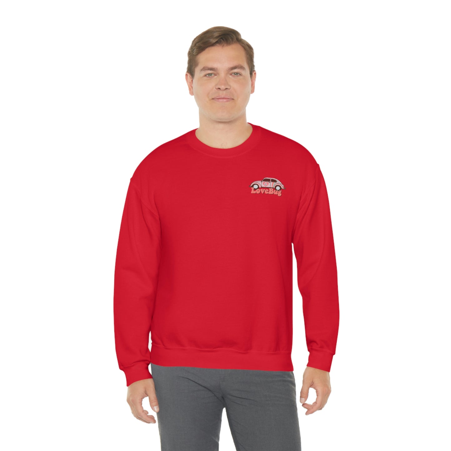 Front and Back Image "Lovebug" Unisex Heavy Blend™ Crewneck Sweatshirt