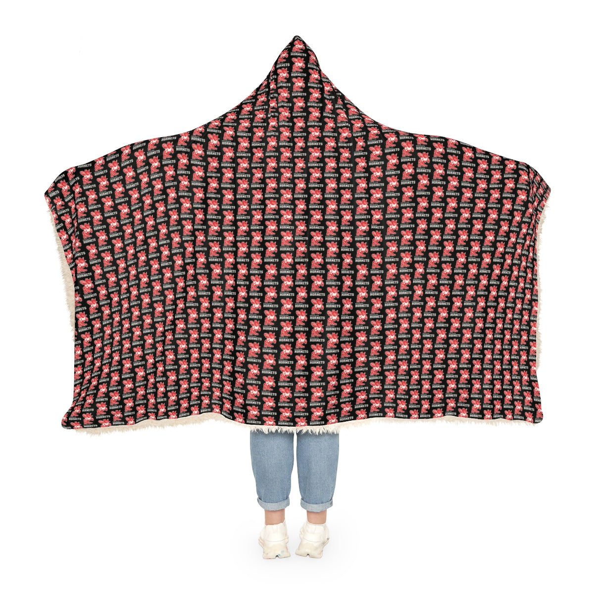 Black Freeburg Hornet with words Snuggle Blanket