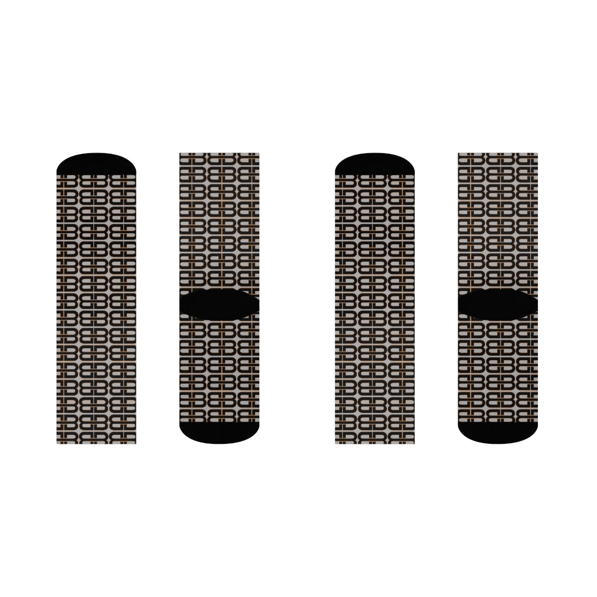 Light Gray Bhava Brand Pattern Crew Socks