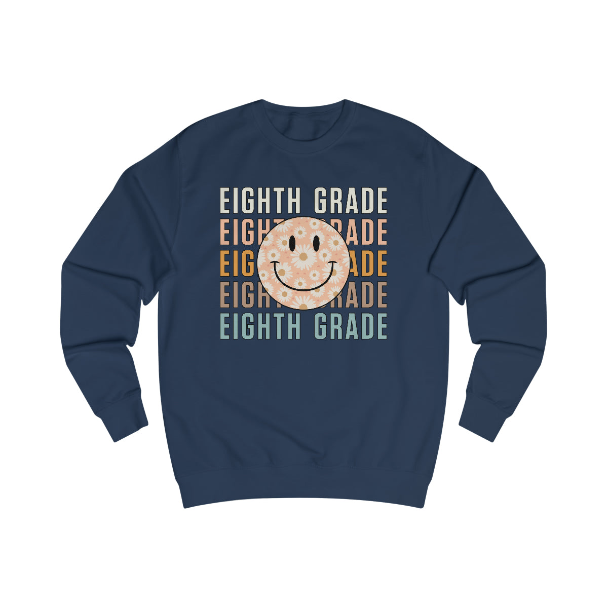 8th Grade Warm Colors Smiley Face Unisex Heavy Blend™ Crewneck Sweatshirt