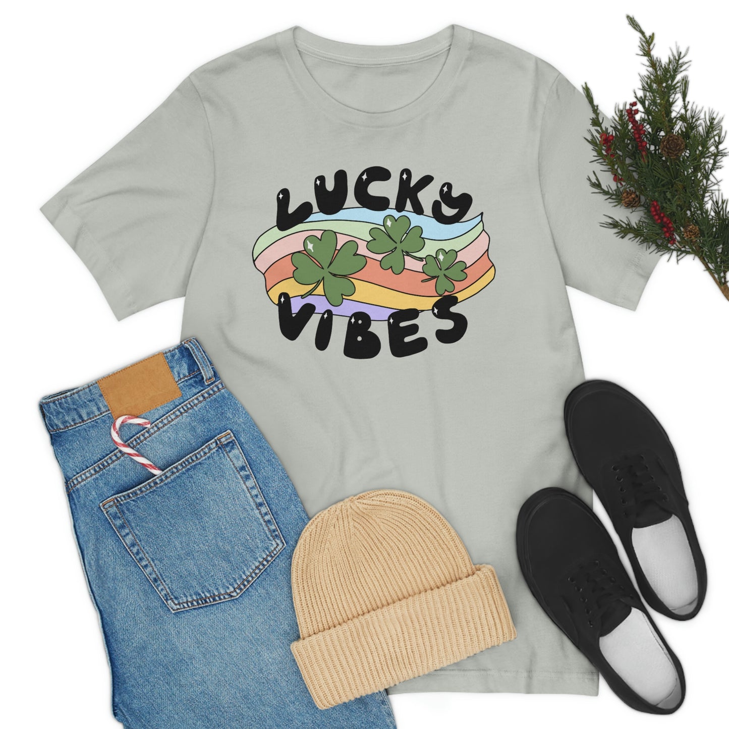 St. Patrick's Day "Lucky Vibes" Unisex Jersey Short Sleeve Tee