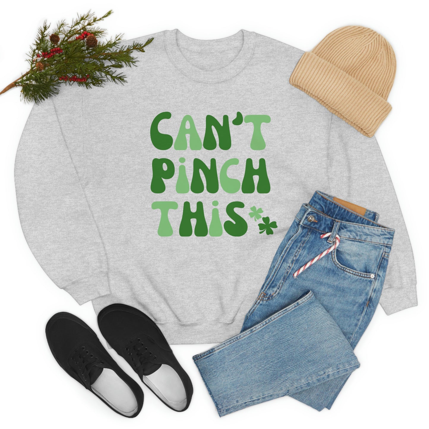 St. Patrick's Day "Can't Pinch This" Design Unisex Heavy Blend Crewneck Sweatshirt