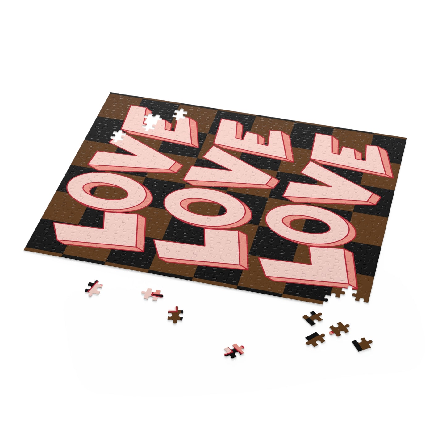 Love Love Love Checkered Puzzle (120, 252, 500-Piece)