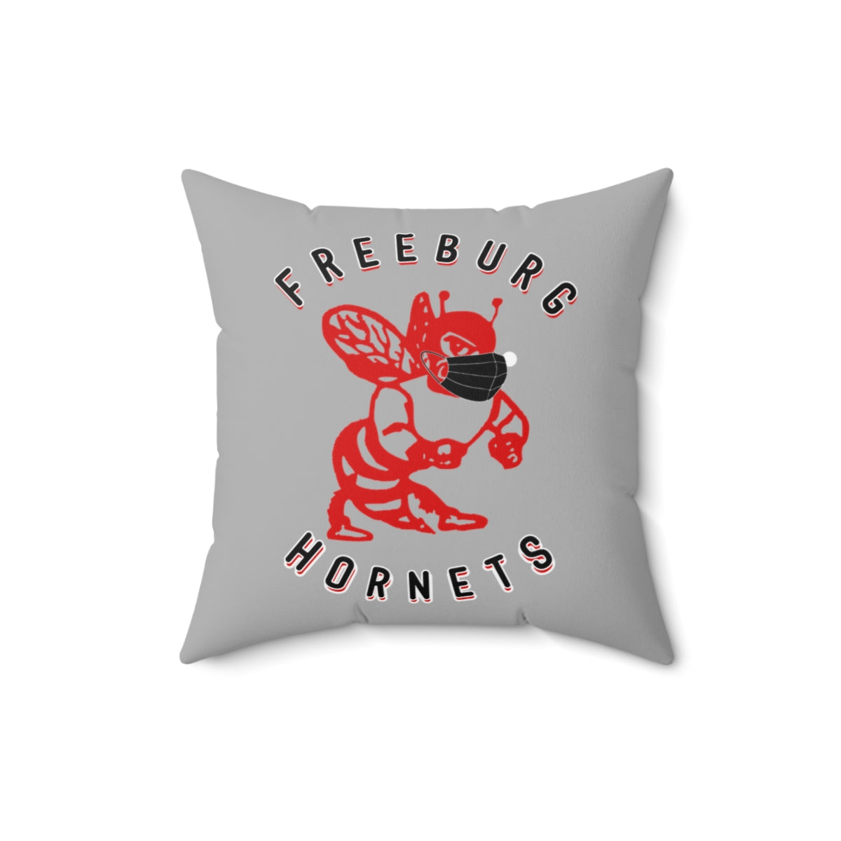 Light Gray Freeburg Masked Hornet Spun Polyester Square Pillow