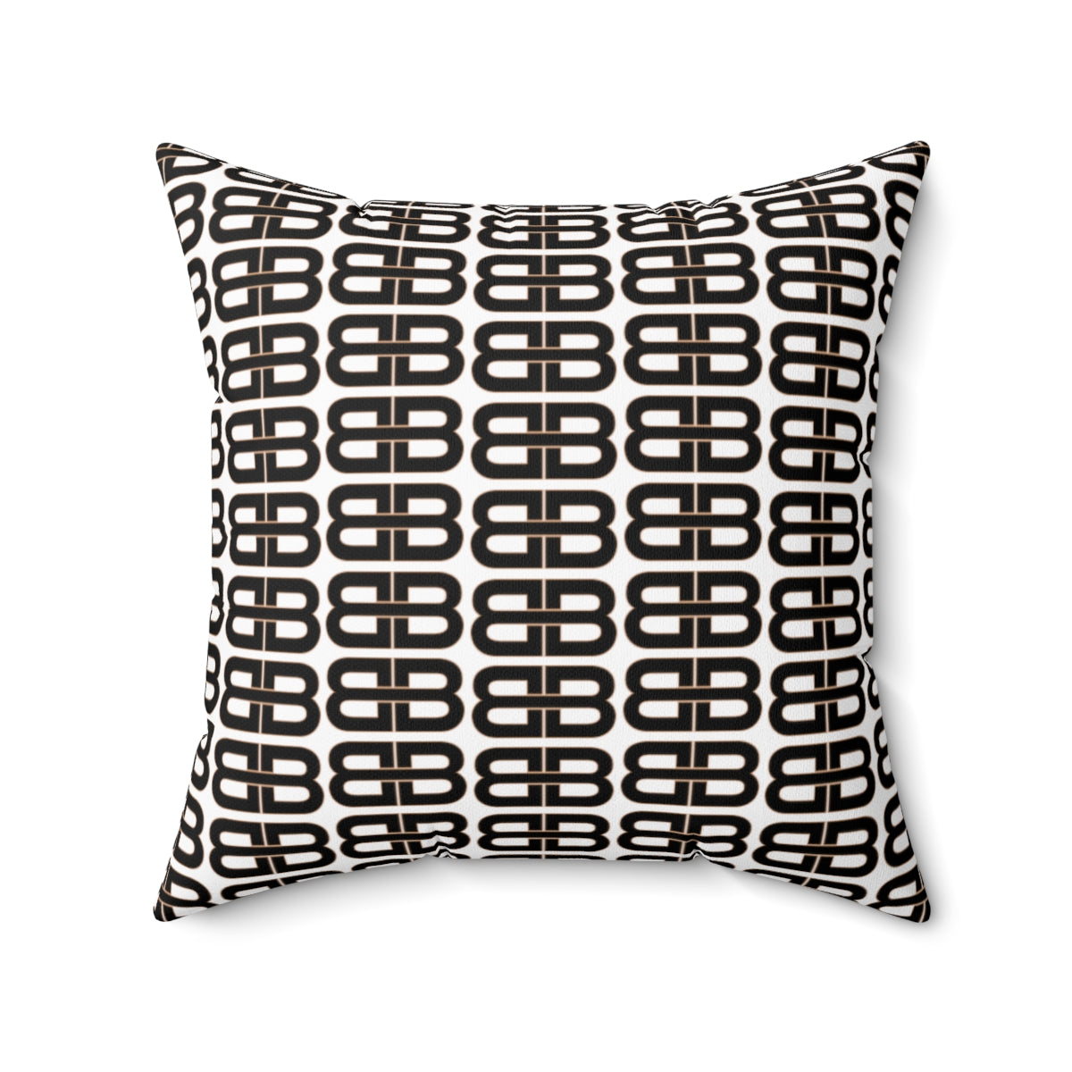 White Bhava Brand Pattern Square Pillow