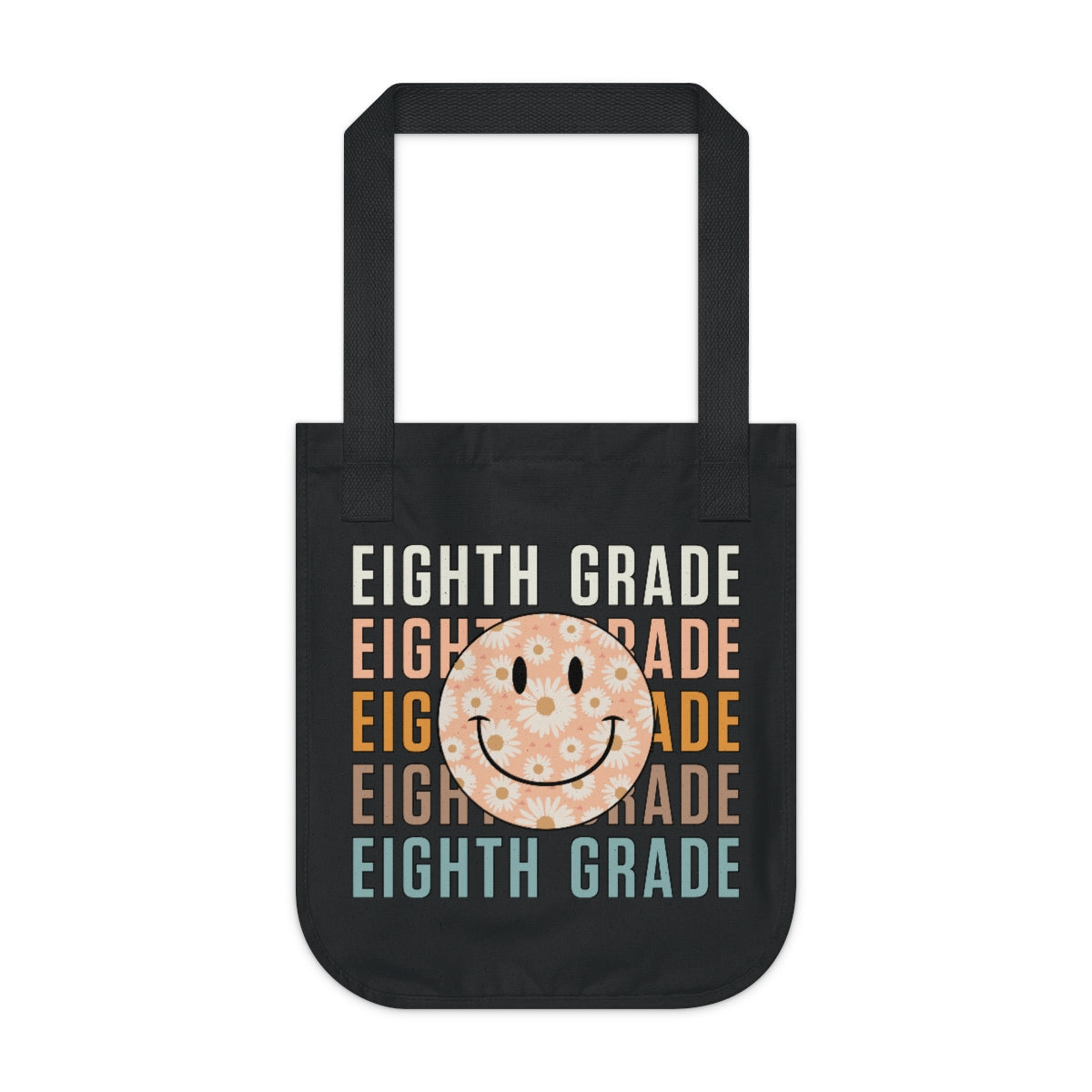 Eight Grade Smiley Face Organic Canvas Tote Bag