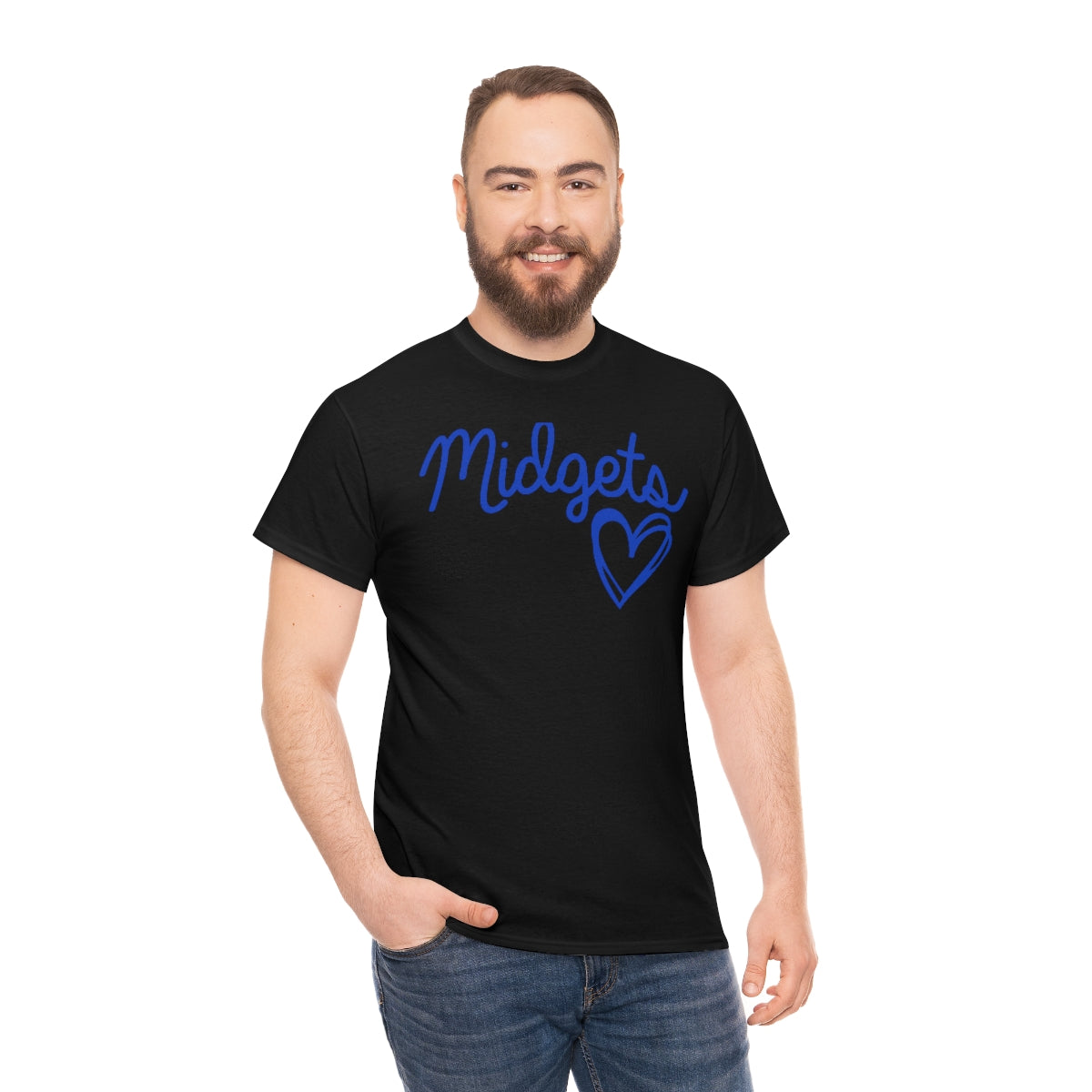 Midget Blue Heart Unisex Heavy Cotton Tee
